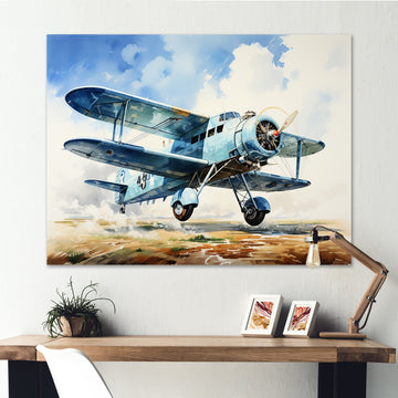 Soaring Plane Through The Sky - Plane Canvas Wall Art